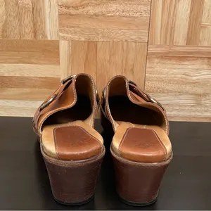 FRYE Boots Cognac Cheryl Triple Ring Clog Mules Size 8.5M thumbnail 4