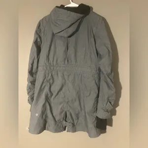 Lululemon Apres Run Anorak Jacket Gray Heathered Herringbone Size 8 Hooded Rare thumbnail 3