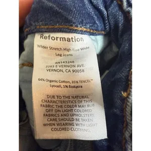 Reformation Wilder High Rise Wide Leg Jeans Women's Sz. 23 (US 00) thumbnail 6