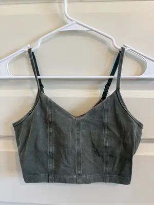 Offline By Aerie OG Corset Green Sports Bra thumbnail 2