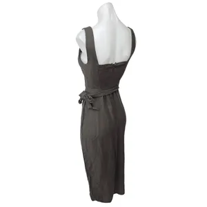 Aritzia Wilfred Gray Sleeveless Tulip Hem Square Neck Wrap Midi Sheath Dress 0 thumbnail 3