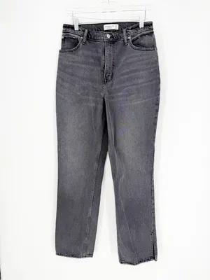 Abercrombie & Fitch‎ The 90s Straight Leg Curve Love Jeans Women's 29 Gray Black thumbnail 3