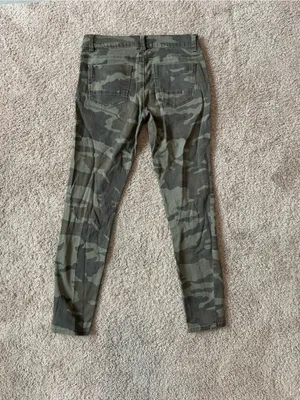 Green Camo Distressed Skinny Pants thumbnail 2