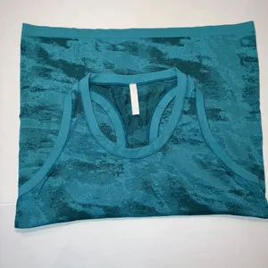 Athleta Momentum Camo Racerback Tank Top Seamless Dark Surf Teal thumbnail 5