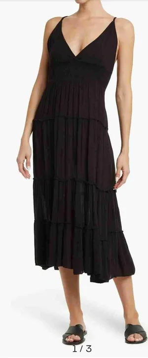 N-Gal Black Sleeveless Scoop Neck Maxi Dress Size Large thumbnail 1