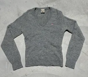 Vintage Abercrombie & Fitch 90s Y2K Sweater Women's M V Neck Hong Kong Moose thumbnail 1