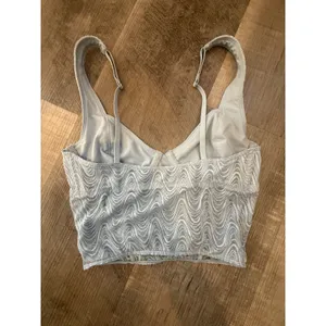 Light Blue Wavy Mesh‎ Bustier Crop Top thumbnail 2