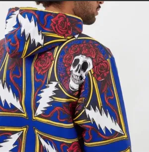 🆕 NWT CTM X Grateful Dead Border Bandana Hoodie | Multicolor thumbnail 6