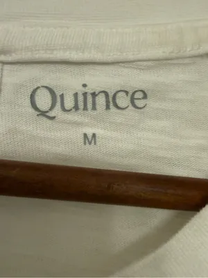 Quince White Organic Cotton Slub Crew Neck Tee Shirt Medium thumbnail 3