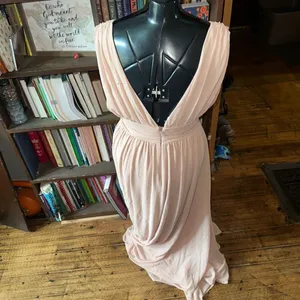 Lulu’s semi formal blush pink sexy evening maxi dress thumbnail 4