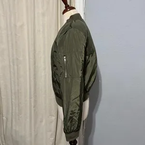 Ambiance Outerwear Woman Army Green Puffer Zip‎ Up Jacket Size Large Pocket thumbnail 5