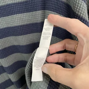 OFFLINE By Aerie Oversized Shirt Women's Medium Long Sleeve Striped Waffle Navy thumbnail 8