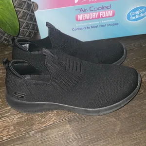 Skechers Black Stretch Fit Air-Cooled Memory Foam Slip On Sneaker 8.5 thumbnail 3