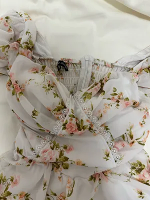 White floral dress thumbnail 4