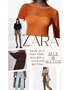NWT Zara Cut Out Cable Knit Sleeveless Stretch Cropped Top Round Neck L Blue thumbnail 3
