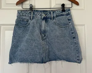 SheIn Blue Jean mini skirt with bows thumbnail 1