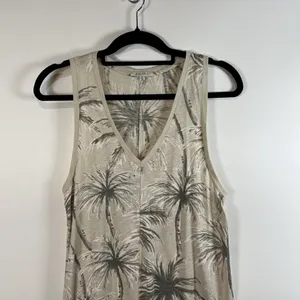 Z Supply Tropical Print Maxi Dress Size‎ Women's Medium Cream Green Sleeveless thumbnail 4