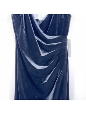 Premier Amour Black Velvet Cowl Neck Dress Size 6 NWT thumbnail 3
