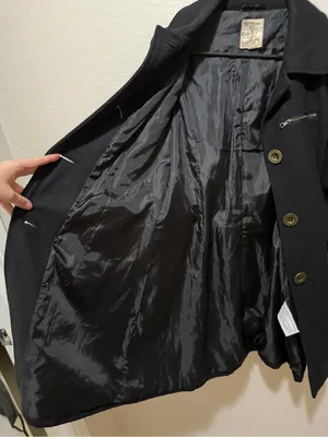 Tulle Y2K Wool Blend Black Belted Peacoat Size Medium Dark Academia thumbnail 5
