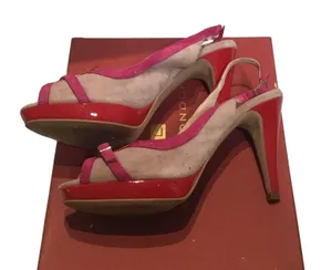 Sasha London Joyce Red Combo Shoes Pink Size 8.5 thumbnail 1