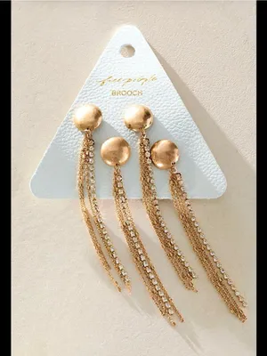 Free People Brandy Fringe Pin Set Gold NWT thumbnail 1