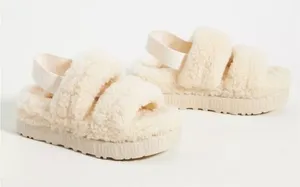 UGG cream Sherpa platform shoes thumbnail 1