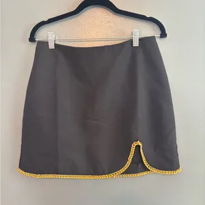 NWT Line and Dot Wild Black & Gold Chain Skirt thumbnail 3