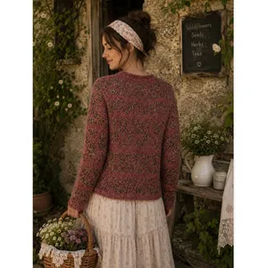 SUNDANCE Marled Roll Neck Sweater Wool Mohair Pink‎ Green Pullover Knit Small thumbnail 6