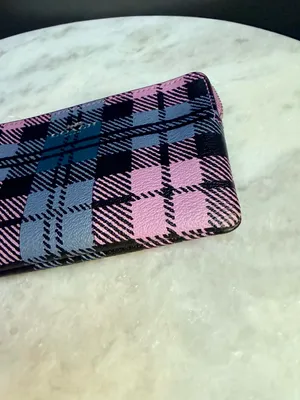 Coach Corner Zip Wristlet in Wild Plaid Print (F23632) - NWT thumbnail 5