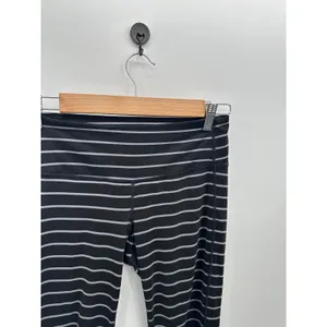 Athleta Womens Black Gray‎ Striped Polyester Spandex Full Length Leggings Small thumbnail 5