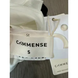 Commense Minimalist Casual Semi Sheer Two Tone Satin Tied Zippered Top NWT S thumbnail 5