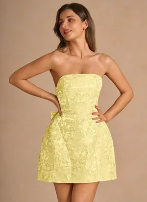 Hadleigh Yellow Mini Dress thumbnail 1