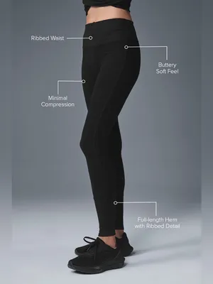 ALO High-Waist Alosoft Lounge Legging in Black Size L thumbnail 9