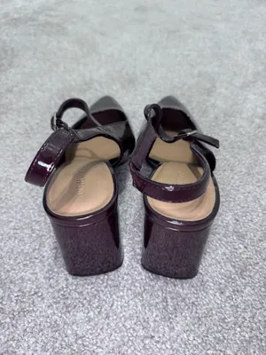 Old Navy Slingback Mary Jane Heels Size 8 Oxblood Patent Leather thumbnail 3