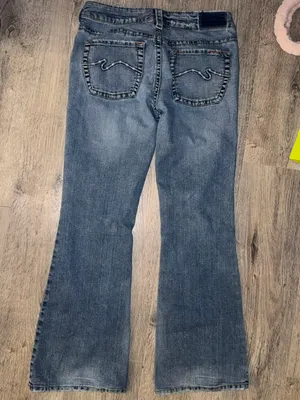 Vintage Early 2000’s AIKO Wester Glove Wear - ultra Low rise boot leg blue jeans thumbnail 7