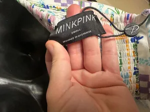 MINKPINK Nikita Twist Ivory Picnic Midi Dress Twist Flowy Smock Small NWOT thumbnail 13