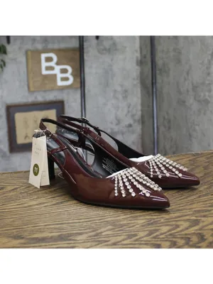 NWT A New Day Serafina Rhinestone Slingback Heels 94661789 Burgundy Red 11M thumbnail 2