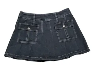 Hot Topic black denim pleated skirt size Large thumbnail 1