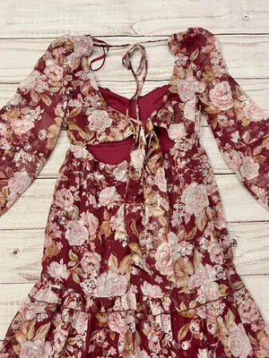 Altar'd State Sailor Floral Maxi Dress in Burgundy Size S NWT thumbnail 13