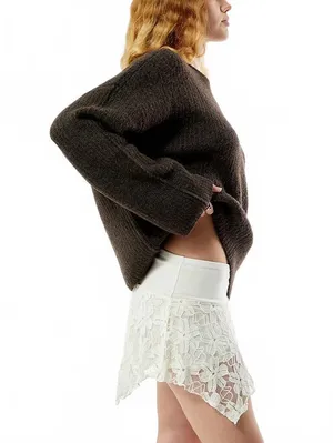 Pacsun Your Favorite Asymmetrical Floral Mini Skort NWT Cream Medium thumbnail 5