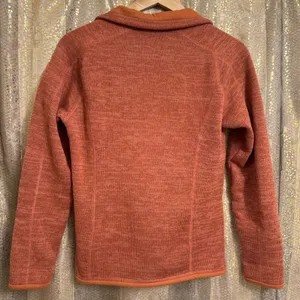 Patagonia Womens Better‎ Sweater 1/4-Zip Pullover Fall Orange Small thumbnail 2