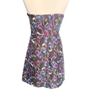American‎ Eagle Outfitters Strapless Floral Mini Dress Purple Blue Size 6 thumbnail 6