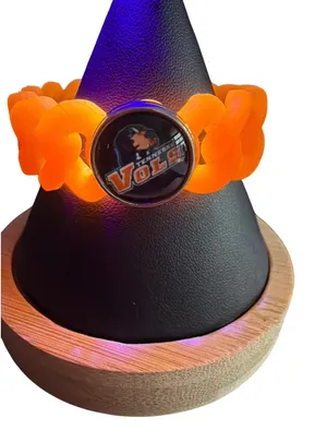 Tennessee Vols Orange Silicone Link Bracelet Logo Charm Glows Under Black Light thumbnail 1