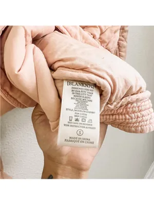 Blank NYC cropped quilted jacket in pink thumbnail 6