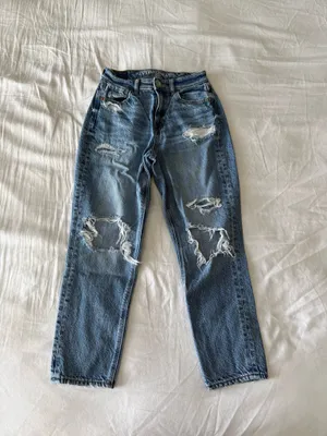 Medium Wash Ripped Mom Jeans thumbnail 2