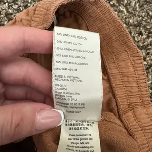 Free People Feel Good‎ Utility Pull On Pants Sz XS Boho Linen Gauzy Brown thumbnail 5