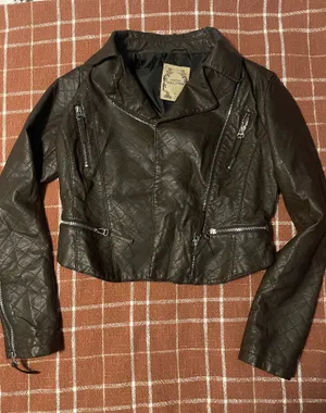 Faux Leather Jacket brown thumbnail 1