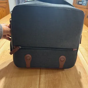 Silver Cross Wave Luxury Changing Diaper Bag Charcoal Gray Brown Trim NWT thumbnail 3