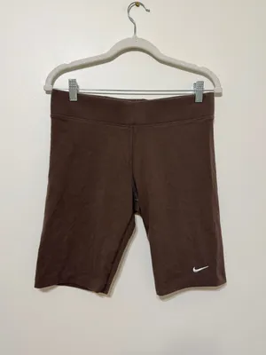 Nike Brown Biker Shorts Size Large Women’s Cotton Fall Athletic thumbnail 2