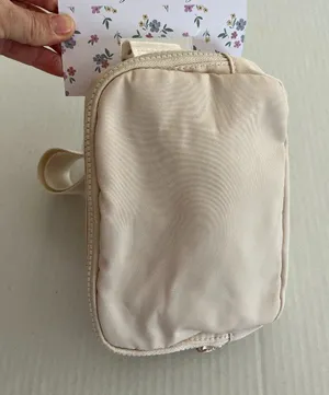 Sz Small Beige Adjustable Belt Crossbody Travel‎ Bag Zipper Pockets thumbnail 1